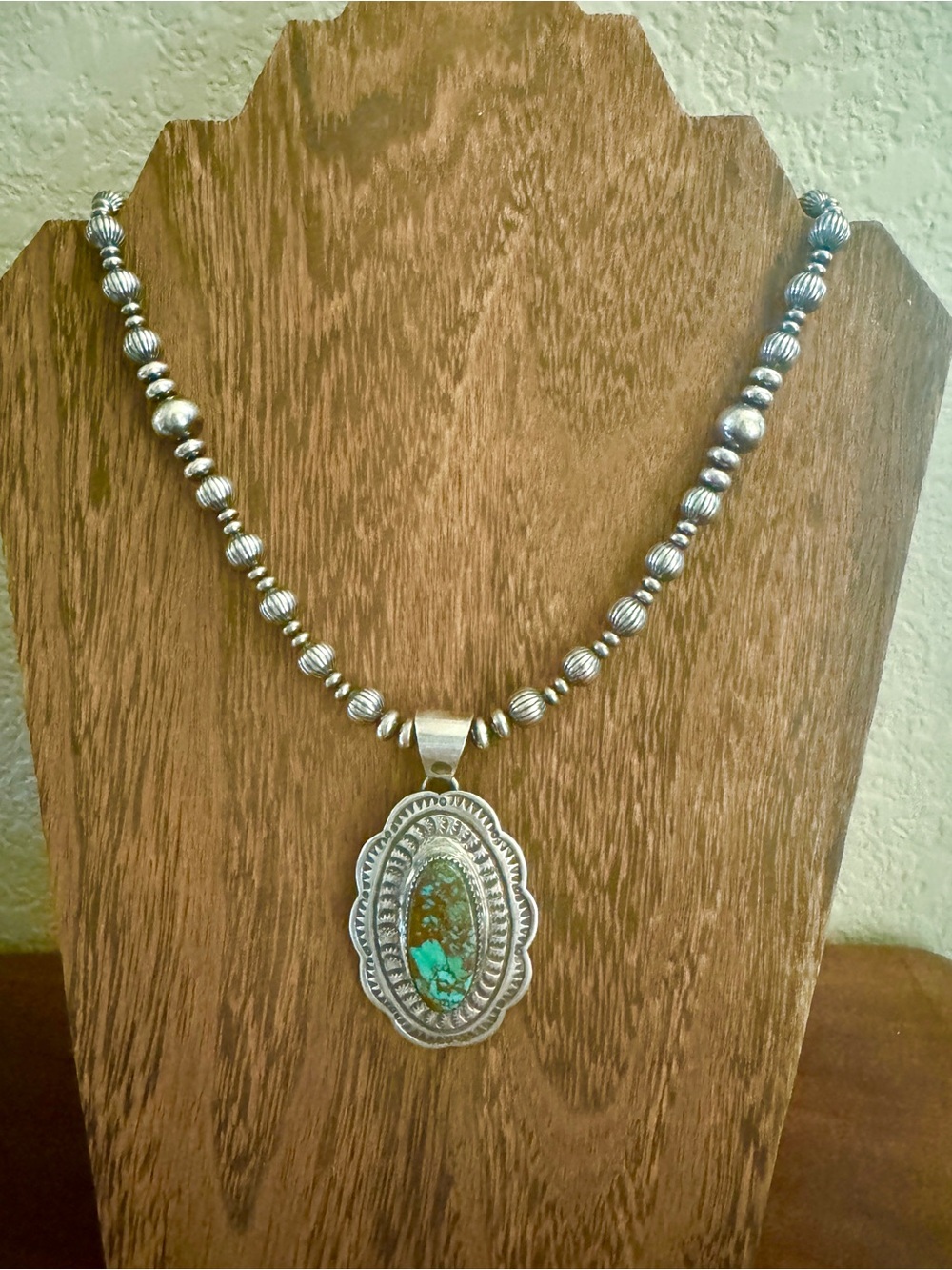 LARGE FLUTED & STERLING PEARL MIX NECKLACE (4-10MM)